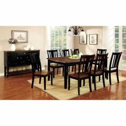 Dover 9  Pc Set Black & Cherry (Dining Table + 8 Side Chair)